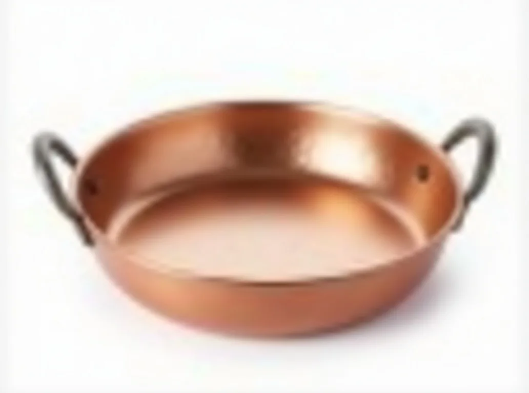 Low copper baking pan 26 cm with double iron side handles